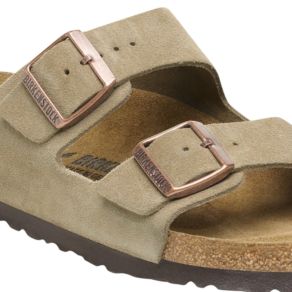 Birkenstock Arizona Suede Taupe Sandals EU 41 L10 M8 Regular Fit Slide 051461 - Picture 4 of 5